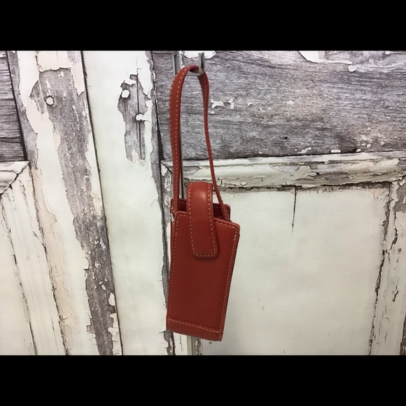 Coach Red Leather Cell Phone Case Holder
